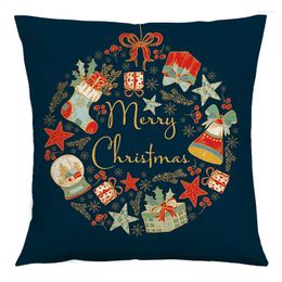 Pillow 2024 Christmas Cover Merry Decor For Home Santa Claus Ornament Xmas Gift Happy Year