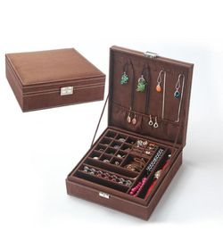 Large Jewellery Packaging Display Box Armoire Dressing Chest with Clasps Bracelet Ring Organiser Carrying Cases4505959
