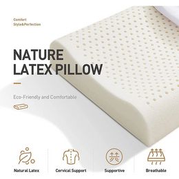 Talalay-High Antibacterial Natural Latex Pillow, Orthopaedic Neck Support, Cervical Vertebra, Neck Care, Beding Large Sleepers