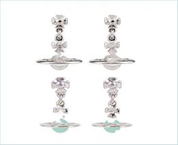Charm Charm Womens Designer Sier Diamond Rivets Fl Planet Three-Nsional Earring Hook Punk Drop Delivery 2021 Jewellery Earrings Day Dheos7507756