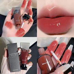 Black Mirror Water Lip Glaze High Gloss Moisturising Sexy Red Lip Tint Lipstick Makeup Longlasting Colour Non-stick Cup Lip Gloss 240410