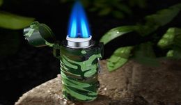 Windproof Double Torch Cigar Cigarette Lighter Powerful Jet Turbo Lighter Butane Gas Camping Survival Tool Lighting Inflated Gadge1215020
