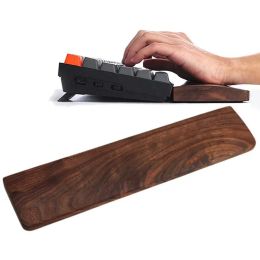 Keyboards Wooden Keyboard Wrist Rest Palm Rest Support For Mechanical Keyboard NonSlip Wooden Rest Pad With Wrist Guard Laptop Computer