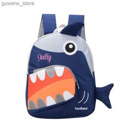 Backpacks Custom Your Name Childrens Shark Backpack Boys and Girls Backpack Y240411