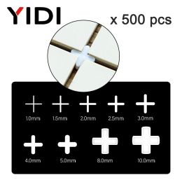 500pcs 1/1.5/2/2.5/3mm Cross Tile Spacer Resuable Plastic Laying Tiler Tool Ceramic Leveling System for Wall Floor Construction