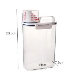Multi-Use Laundry Powder Detergent Dispenser Food Grains Rice Storage With Lid and Handle Multipurpose Detergent Box Pour Spout