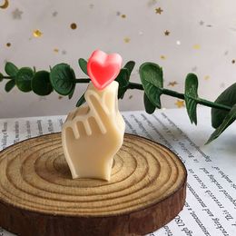For Fun 3D Mini Heart Gesture Candle Silicone Mold DIY Candles Making Chocolate Plaster Handmade Soap Resin Mold Home Decoration