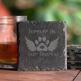 Personalised Pet Memorial Square Circle Stone Custom Dogs Name of Death Personalised Dog Grave Marker Plaque Tombstone Custom