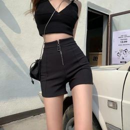 Women's Shorts XS-5XL Women Club Summer Sweet High Waist Streetwear Retro American Style Zippers Dance Wear Slim Harajuku