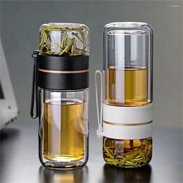 Wine Glasses Glass Water Bottles Tea Infuser Bottle Separation Mug Double-Layer Portable Cup Home Waterbottle Creative Gift Teacup