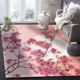 Japanese Sakura Cherry Blossoms Carpets for Living Room Bedroom Modern Home Large Area Rug Anti-slip Sofa Coffee Table Floor Mat