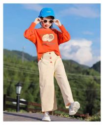 Autumn 2023 Girls Clothes Sets Outfits Kids Baby Long Sleeve Sweatshirt + Wide Leg Pants Children Clothing Suits 6 8 10 12 14 Y