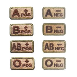 Embroidered Blood Type Patch Badge A+ B+ AB+ Pos Knapsack Tactical Badge Patch Patches for Clothing Embroidery Sewing Military