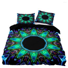 Bedding Sets Abstract Style Duvet Cover Set Double Twin Size With Pillowcase For Blue Green Flame Print Home Textiles