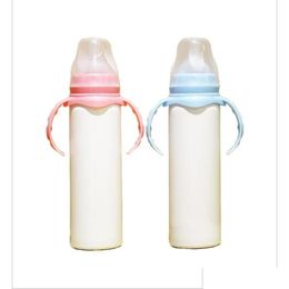 Baby Bottles Diy Sublimation Sippy Cup White Blanks Vacuum Tumbler Stainless Steel With Handle Milk St Bottle Sea Lsk17127827 Drop Del Otelo