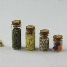 Mini Clear Glass Bottles with Clear Cork Stopper Message Bottles Empty Spice Bottle Wishing Drifting Bottle DIY Jars Vials Gift