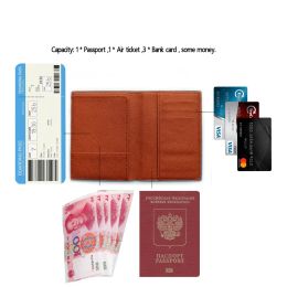 Travel Around The World Passport Cover Leather Bank Credit Card Case Ticket Folder Men Women Passport Holder