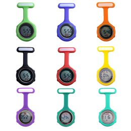 Silicone Nurse Watch Digital Display Dial Clip On Fob Nurse Brooch Pin Pocket Watch Hospital Doctor Medical Electric Watches