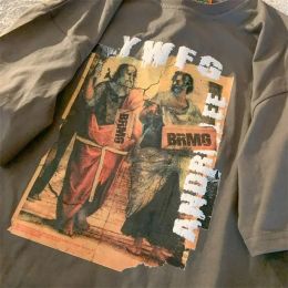 Round Neck T-shirt for Men and Women Ancient Greek Philosopher Oversize Top Street Original Sleepover Styl Hip Hop Couple Summer