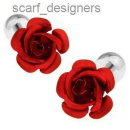 Cuff Links HYX Luxury shirt Red Rose cufflink for mens Brand cuff buttons cuff links High Quality abotoaduras Jewellery Y240411