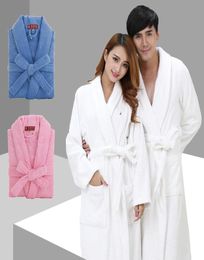 Men039s Sleepwear Men Towel Bathrobe Thick Cotton Long Absorbent Bridesmaid Terry Fleece Bath Robe Kimono Solid Dressing Gown5664233