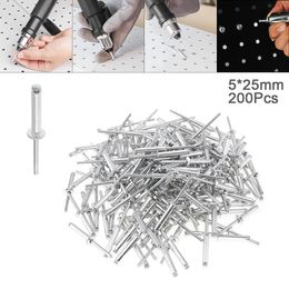 200Pcs M5/M4/M5 7-25mm Rivets Aluminum Pulling Riveting Nails Rivet Gun Core Break Mandrel Nail For Furniture Assortment Kit