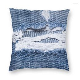 Pillow Custom Ripped Denim Texture Case Home Decor 3D Double Side Printed Blue Jeans Pattern Cover For Car