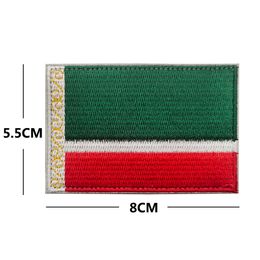 1PCS Full Embroidery Belarus Chechnya Flag Patch Backpack Bag Jacket Armband Badge Hook and Loop Double Side