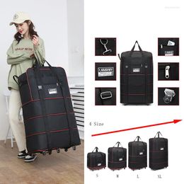 Suitcases Portable Luggage With Wheels Travel Rolling Suitcase Air Carrier Bag Unisex Expandable Folding Oxford Bags
