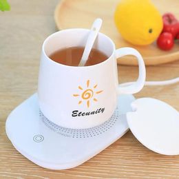 Tea Trays 55-Degree USB Powered Cup Heated Auto Heating Mug Warmer Pad Table Decor