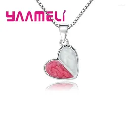 Pendant Necklaces Fashion Romantic Style Heart Necklace 925 Sterling Silver Statement Charm Wholesale Jewelry