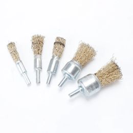 2pcs Brass Wire Wheel Brush 10/12/16/20/25/30mm Copper Polishing Cleaning Grinding Head Rotary Tool For Drill Metal Rust Removal