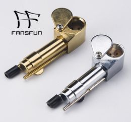 Brass Metal Proto Smoking Pipe With Herb Hidden Bowl Sliding Cap Portable Tobacco Mini Pipe FSmoking Tool 0339920773