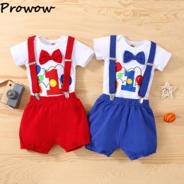 Trousers Prowow My 1st Birthday Outfit for Boy Balloons Romper Strap Overalls Pants 2pcs Birthday Baby Boy Clothes Cask Smash Outfit