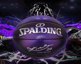 Spalding 24K Black Mamba Merch Commemorative edition basketball ball PU wear resistant ne size 7 Pearl purple8528012