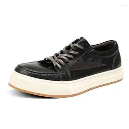 Casual Shoes Men Wash Horse Retro-made Comfortable Lace-up Leather