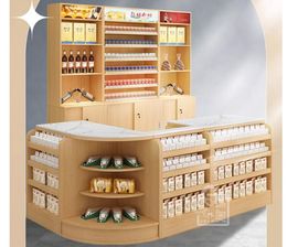 Supermarket solid wood checkout counter Small snack store mother and baby store fruit store convenience store checkout counter