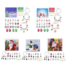 Christmas Advent Calendar Box Bracelet Countdown Advent Calendar Box DIY Jewelry Making Kit 22 Charm Beads Bracelet Accessory