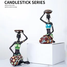 Candle Holders African Holder Statue Candleholder Candlestick Decor Gift