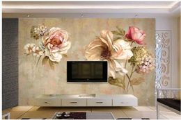 Wallpapers 3d Stereoscopic Wallpaper Retro Oil Painting Flower European Background Wall Abstract