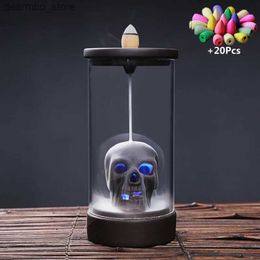 Arts and Crafts Ceramic Handicraft Windproof Waterfall Backflow Skull Incense Burner Home office Tea House Decorate Ceramic Incense Fountain L49