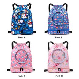 Children Waterproof Swimming Backpack Boys Girls Adjustable Sports Dry Wet Storage Bag Schoolbag for Outdoor Pool Beach