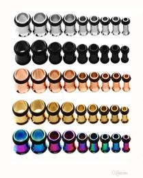 2018 NEW 18pcs lot 16mm10mm Stainless Steel Ear Plugs Tunnels Trumpet peels Ear Expansion Piercing Jewelry Accessories4536251