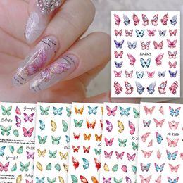 Colorful Nail Stickers Self Adhesive Nails Art Accesoires Transfer Sliders Manicures DIY Flower Decals Deco Sticker Supplies
