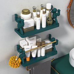 Kitchen Storage Rack Humanoid Floating Shelves Punch-Free Bathroom Organiser Holder Kitchen Seasoning Storage Shelf