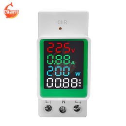 AC160-270V Digital Wattmeter 0-100A Voltmeter Ammeter Power Meter Electric Energy Frequency Meter Voltage Current Monitor Tester