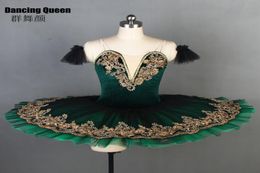 11 sizes Deep Green Velvet Bodice professional ballet tutu for women girls Pancake platter tutu for ballerina kids adult BLL0905309544