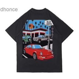 23SS Spring Summer American Unisex Drive Thru Car T Shirt Delessed Vintage Tee Männer Frauen High Street Casual T-Shirt ImaxBrand-6 CXG8303