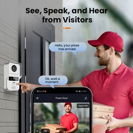 Smart 7 Inch Monitor WiFi Tuya Video Doorbell Outdoor Door Bell Waterproof IP65 Intercom Inductive Card Unlock Door Phone Camera