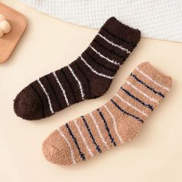 Women Socks 2 Pairs Winter Male Men's Super Thicker Solid Women's Against Cold Snow Terry 2024